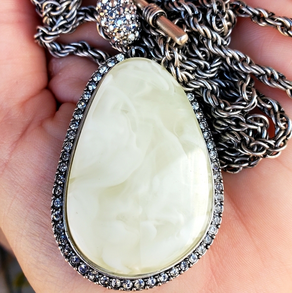 QVC Joan Rivers Gemstone Pendant Toggle Necklace. - Picture 4 of 16